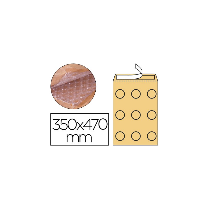 Sobre burbujas crema q-connect k/7 350 x 470 mm caja de 50