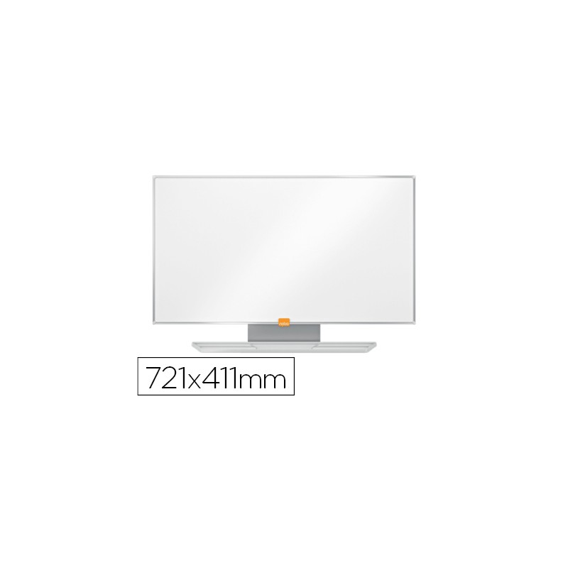 Pizarra blanca nobo nano clean magnetica acero widescreen 32" bandejas para rotuladores 411x15x721 mm
