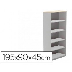Armario rocada con cinco estantes serie store 195x90x45 cm acabado ab04 aluminio/blanco