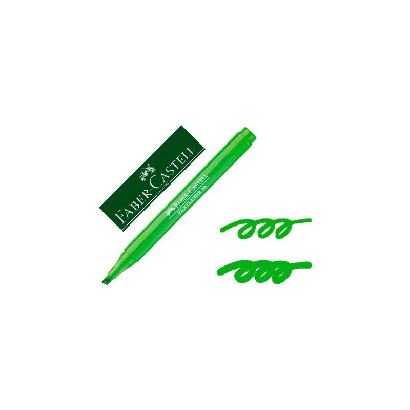 Rotulador faber fluorescente textliner 38 verde