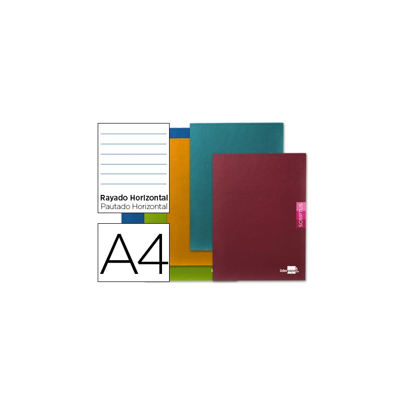 Libreta liderpapel scriptus a4 48 hojas 90g/m2 horizontal con margen