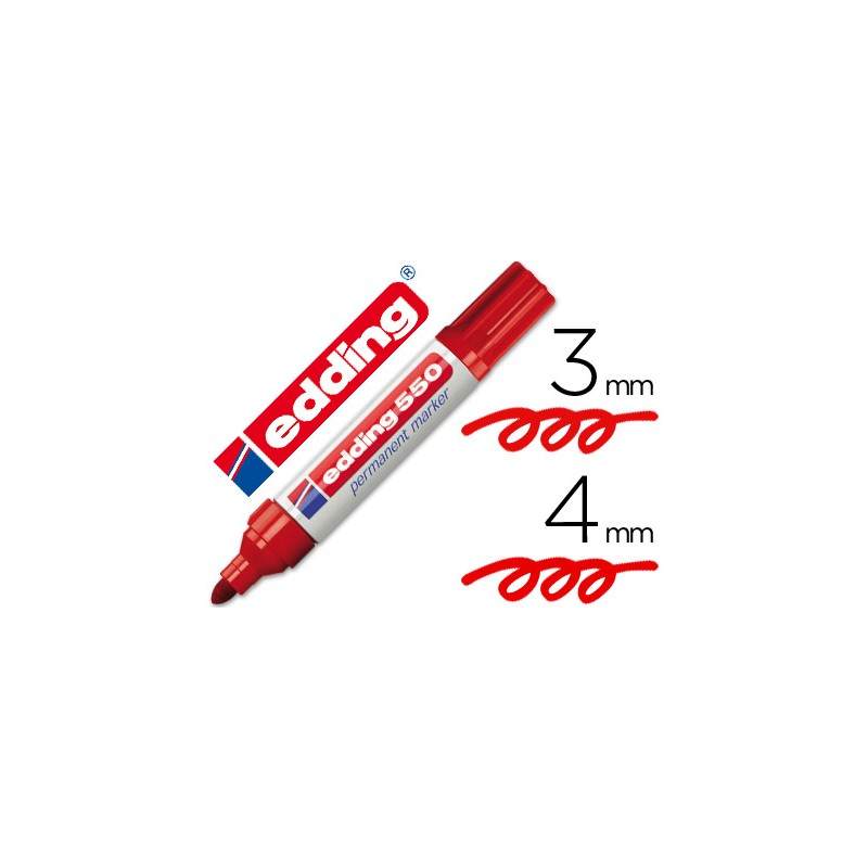 Rotulador edding punta fibra permanente 550 rojo n.2 -punta redonda recargable