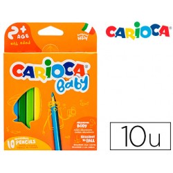 Lapices de colores carioca baby 2 años caja de 10 colores surtidos