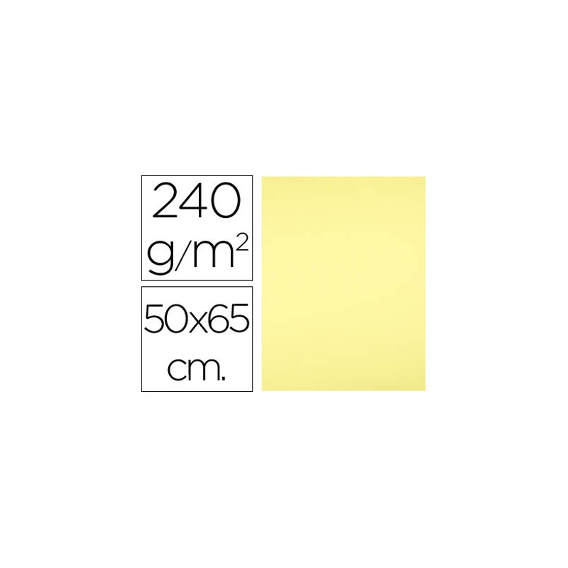 Cartulina liderpapel 50x65 cm 240g/m2 amarillo medio paquete de 25 unidades