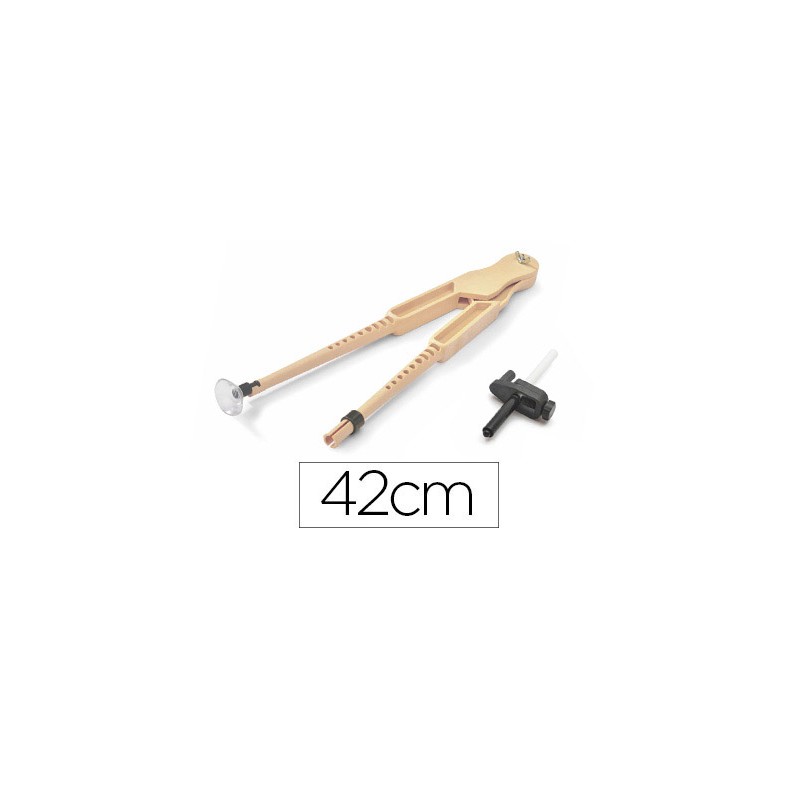 Compas para encerado faibo de plastico con adaptador imitacion madera 42 cm