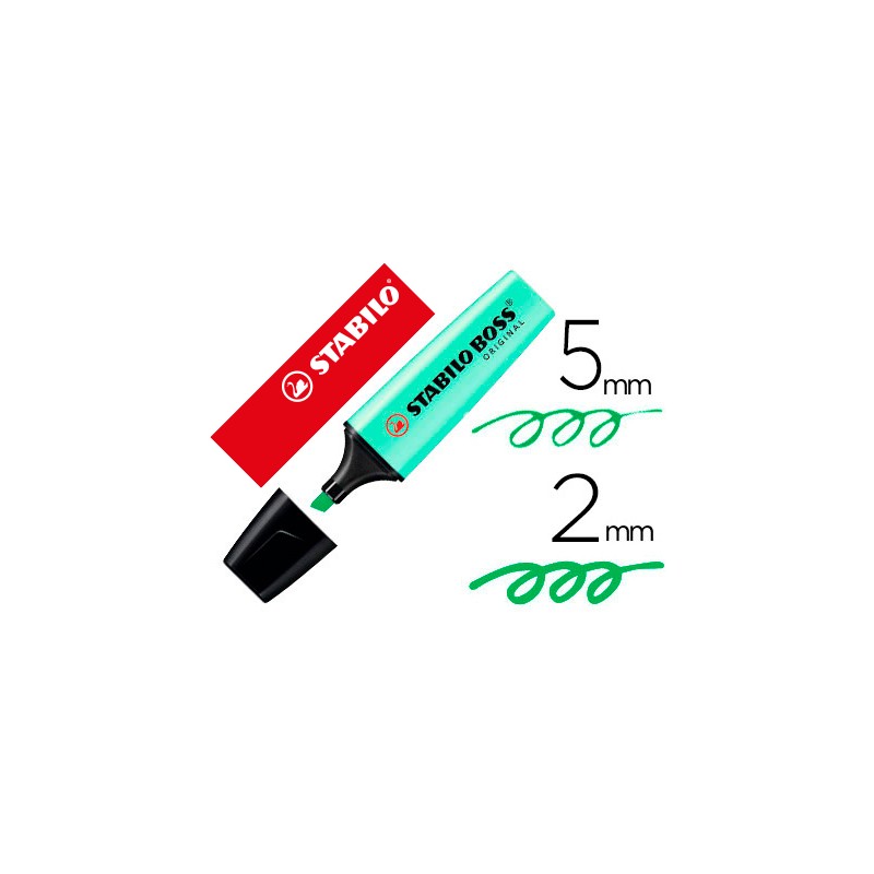 Rotulador stabilo boss pastel fluorescente 70 pizca de menta