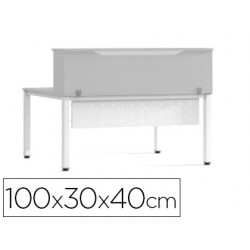 Mostrador de altillo rocada valido para mesas work metal executive 100x30x40 cm acabado aw04 blanco/blanco