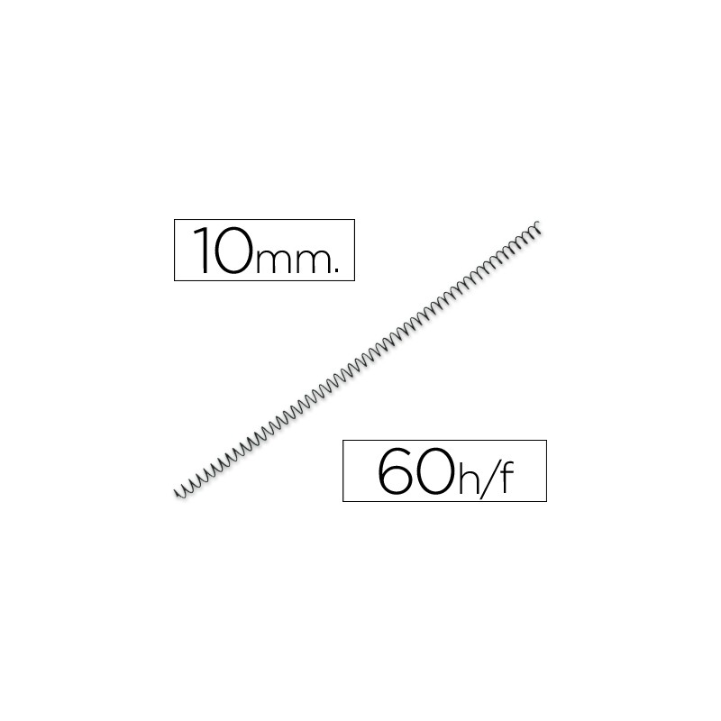 Espiral metalico q-connect 64 5:1 10 mm 1mm caja de 200 unidades