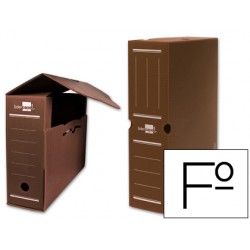 Caja archivo definitivo plastico liderpapel marron tamaño 36x26x10 cm