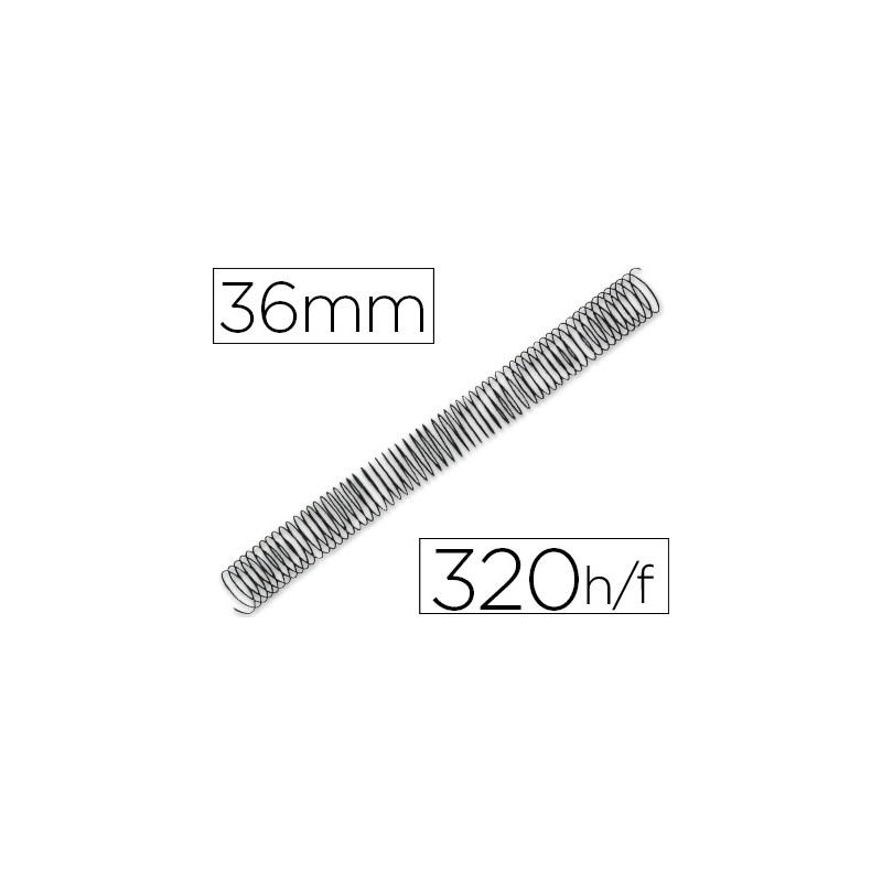 Espiral metalico q-connect 64 5:1 36mm 1,2mm caja de 25 unidades