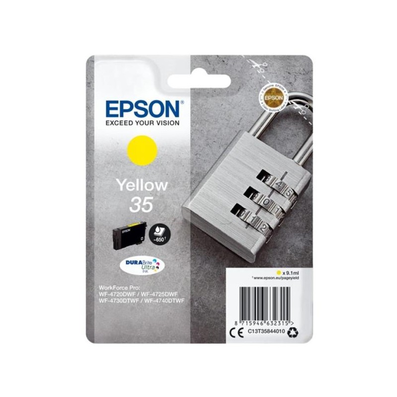 Ink-jet epson 35 t3584 pro wf-4720dwf / 4725dwf / 4730dtwf / 4740dtwf amarillo 650 paginas