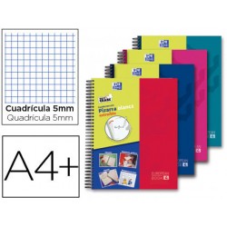 Cuaderno espiral oxford europeanbook 5 write&erase school classic din a4+ 120 hojas cuadro 5 mm con margen