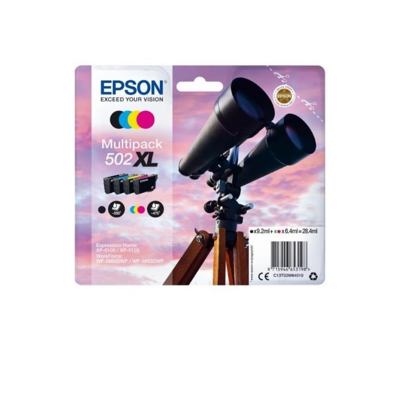 Ink-jet epson 502 xl xp-5105 multipack negro amarillo cian y magenta