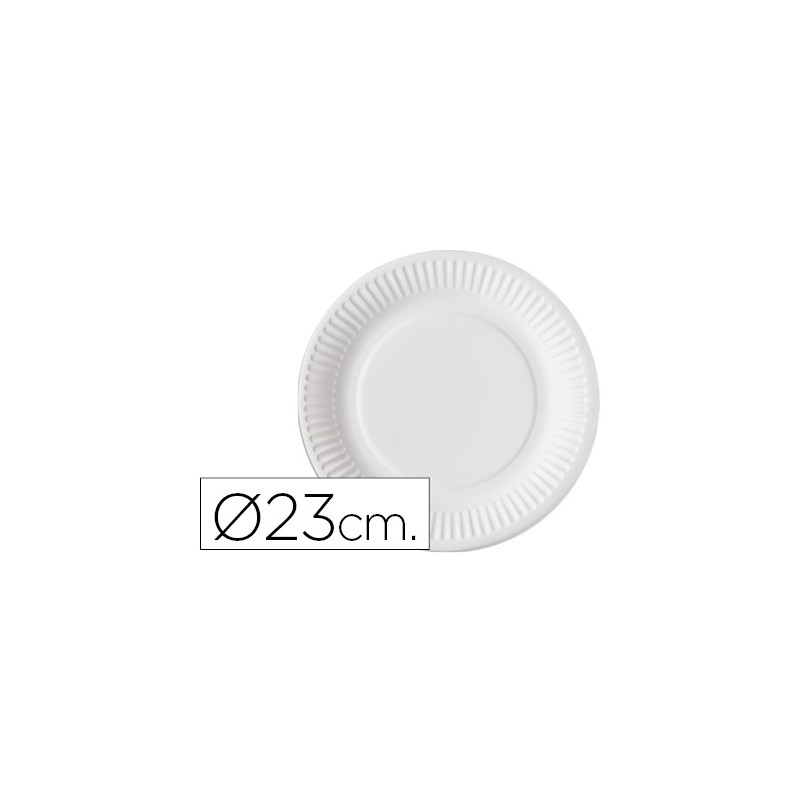 Plato de carton nupik bioestucado blanco 23 cm de diametro paquete de 20 unidades