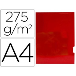 Subcarpeta cartulina gio plastificada presentacion 2 solapas din a4 rojo 275g/m2