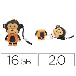 Memoria usb techonetech flash drive 16 gb 2.0 makako mono naranja