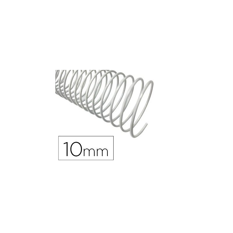 Espiral metalico q-connect blanco 64 5:1 10 mm 1mm caja de 200 unidades