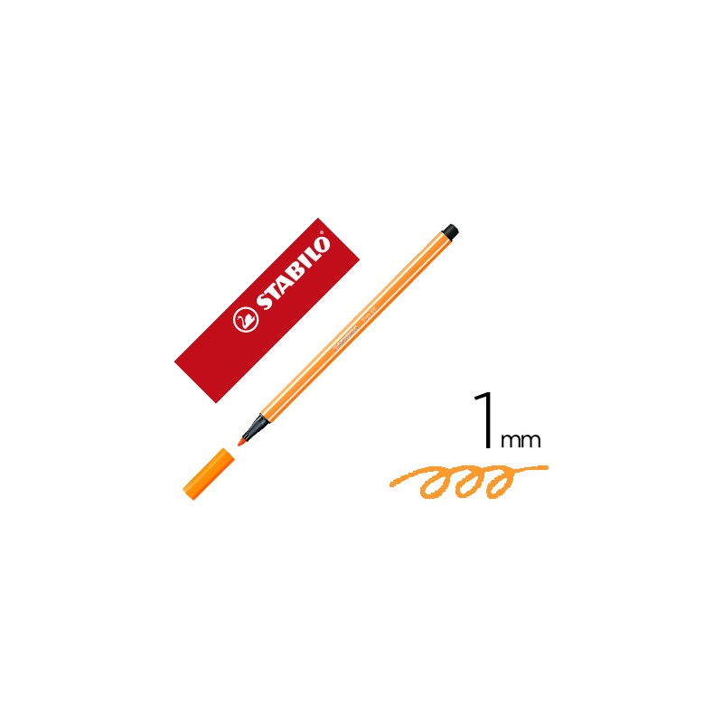 Rotulador stabilo acuarelable pen 68 naranja neon 1 mm