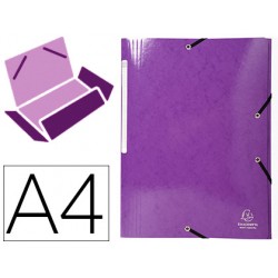 Carpeta exacompta iderama gomas carton laminado 425 gr tres solapas din a4 violeta