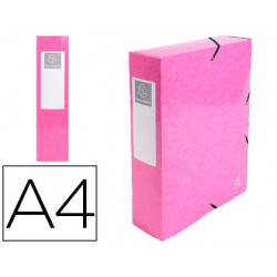Carpeta de proyecto exacompta iderama carton lustrado plastificado din a4 lomo 80 mm rosa