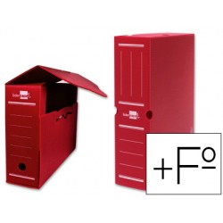 Caja archivo definitivo plastico liderpapel rojo tamaño 387x275x105 mm