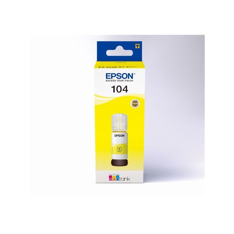 Tinta epson ecotank 104 et-2710 / 2711 / 2712 / 2720 / 2726 / 4700 amarillo 7500 paginas