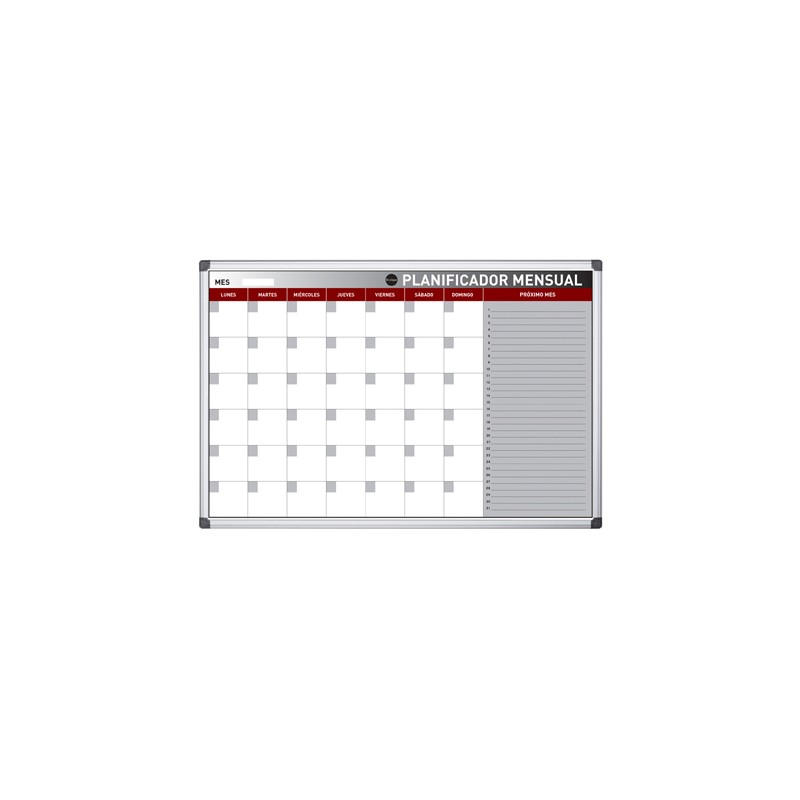 Planning magnetico bi-office mensual lacado marco aluminio rotulable 60x45 cm