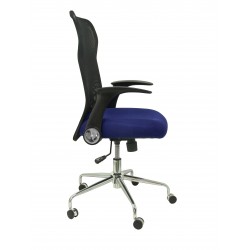 4031AZ Silla Minaya respaldo malla negro asiento 3D azul