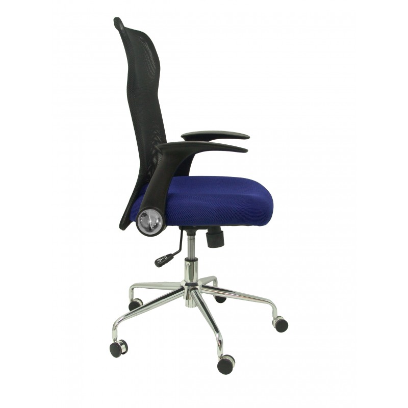 4031AZ Silla Minaya respaldo malla negro asiento 3D azul