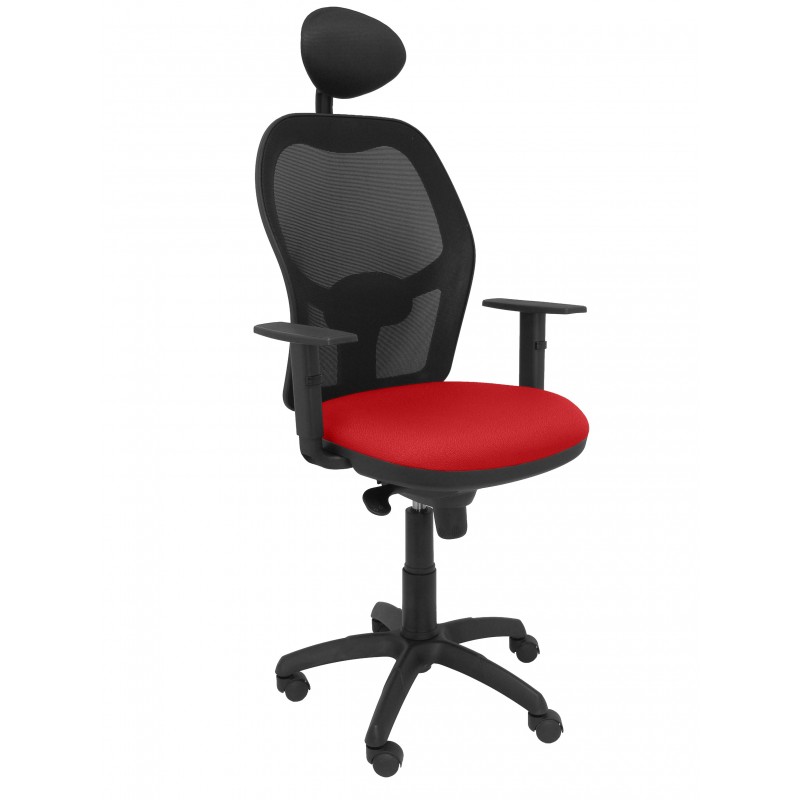 15SNBALI350C Silla Jorquera malla negra asiento bali rojo con