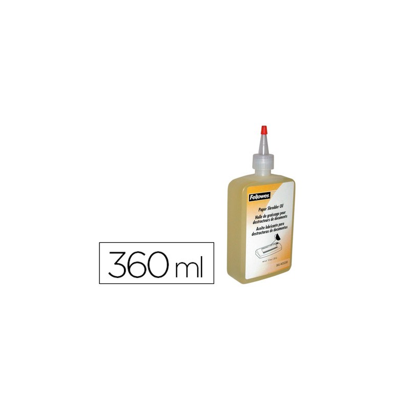 Aceite lubricante fellowes para destructora de documentos360 ml.