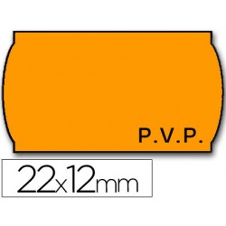 Etiquetas meto onduladas 22 x 12 mm pvp fn. adh 2 -fluor naranja -rollo 1500 etiquetas