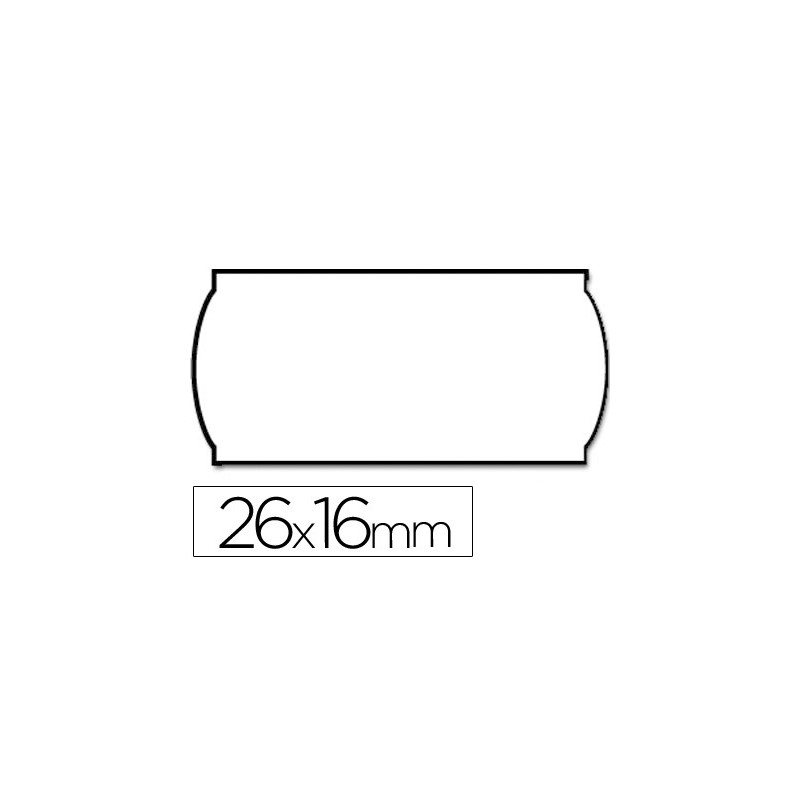 Etiquetas meto onduladas 26 x 16 mm lisa removible bl. -rollo 1200 etiquetas