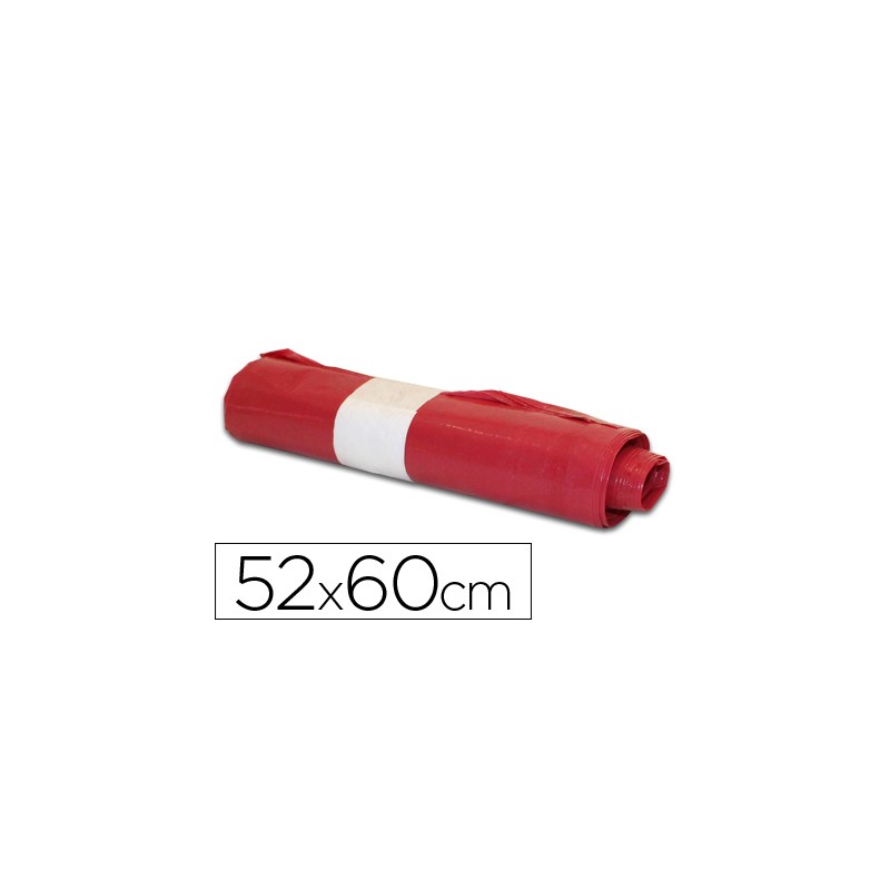 Bolsa basura domestica roja 52x60cm galga 70 rollo de 20 unidades