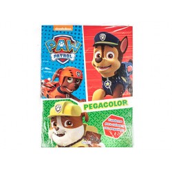 Cuaderno de colorear patrulla canina pegacolor con pegatinas 12 paginas 210x280 mm
