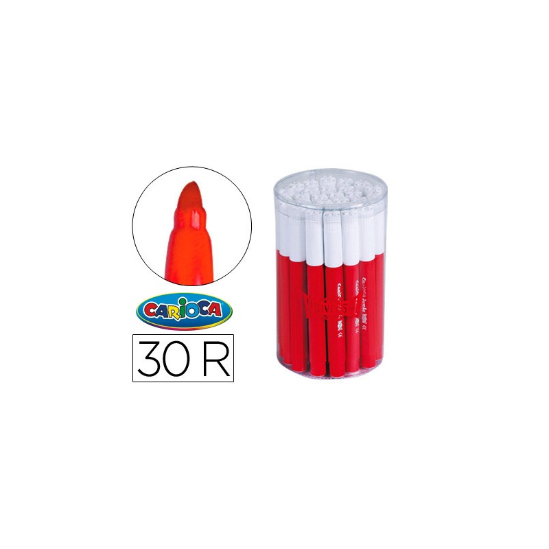 Rotulador carioca jumbo rojo punta gruesa -bote de 30 unidades
