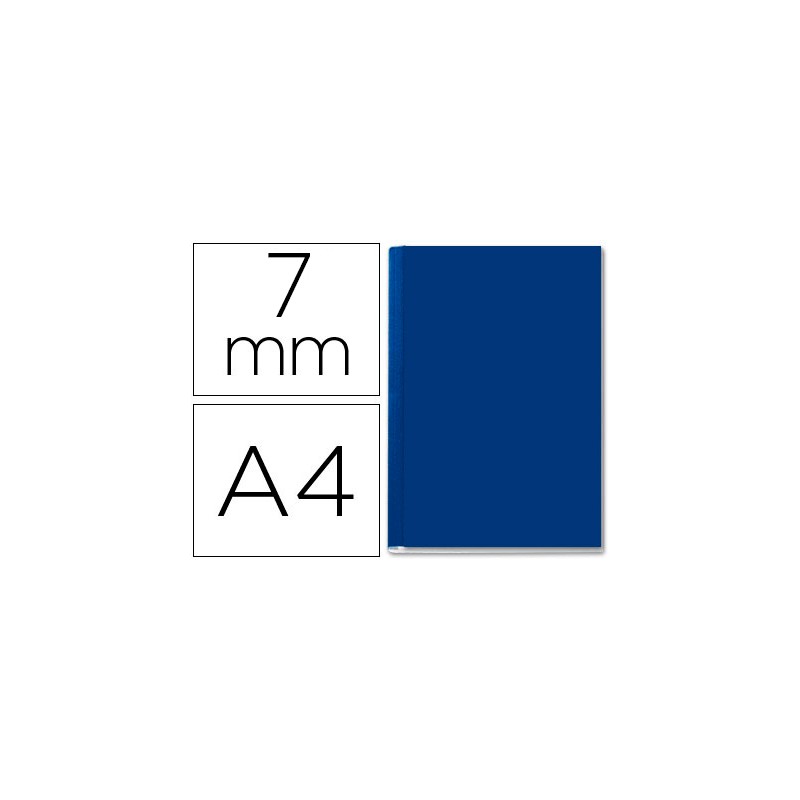 Tapa de encuadernacion channel rigida 35567 azul lomo a capacidad 36/70 hojas