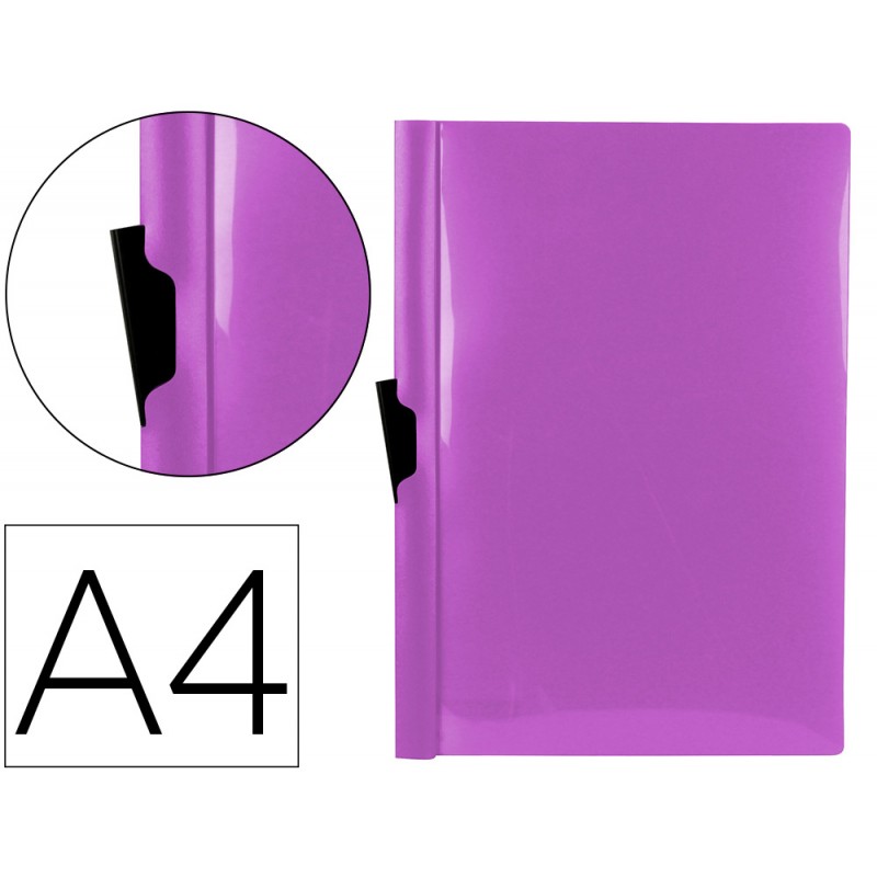 Carpeta liderpapel dossier pinza lateral polipropileno din a4 lavanda opaco 30 hojas pinza deslizante