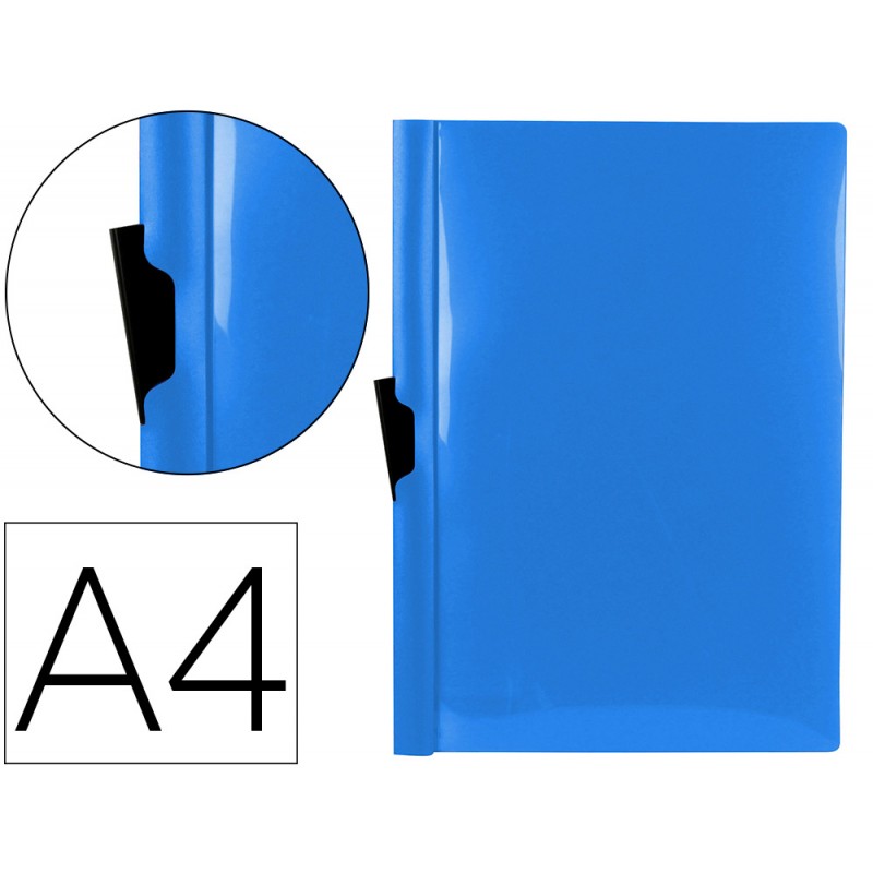 Carpeta liderpapel dossier pinza lateral polipropileno din a4 azul translucido 60 hojas pinza deslizante