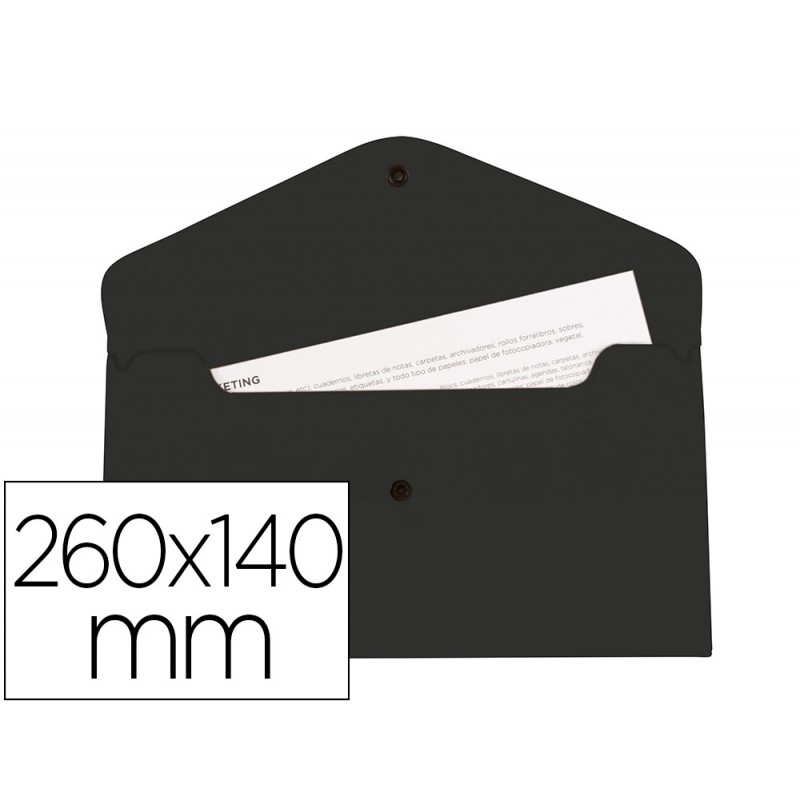 Carpeta liderpapel dossier broche polipropileno tama o sobre americano 260x140 mm negro opaco