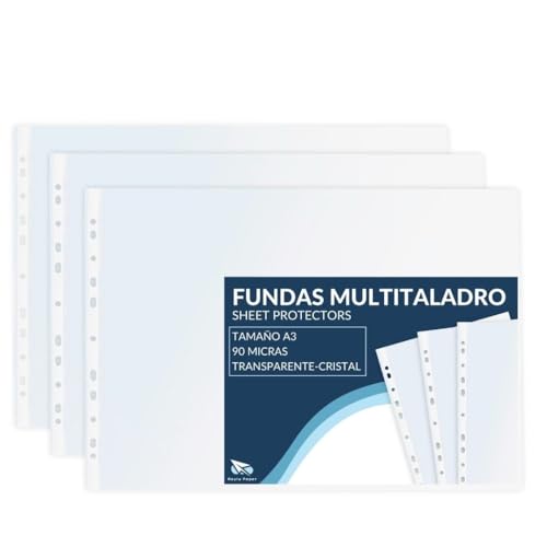 Raylu Paper® - Fundas multitaladro de polipropileno 100%...