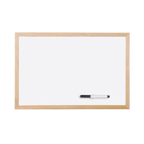Bi-Office Budget - Pizarra blanca con marco de madera, 60 x...