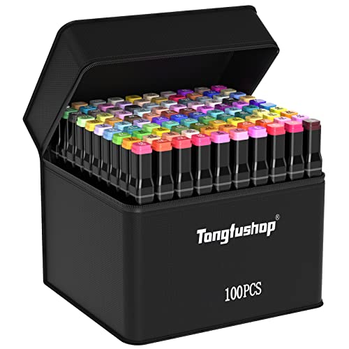 Tongfushop Rotuladores Alcohol de 100 Colores, Marcadores...
