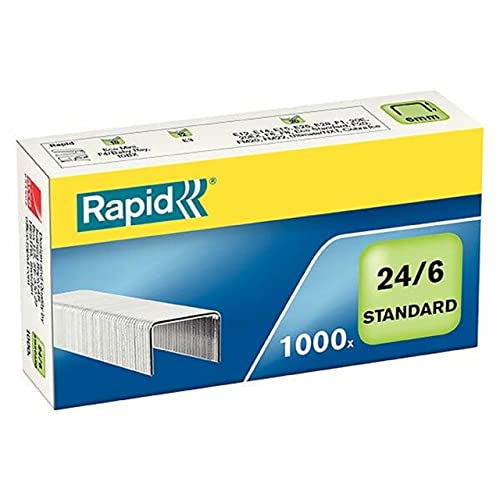 Rapid 24855600 Grapas Standard 1000 unidades, 24/6 mm, 20...