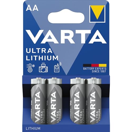 VARTA Pilas AA de litio, paquete de 4, Ultra Lithium, 1,5V,...