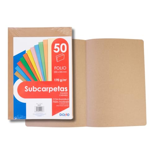 DOHE - Pack Subcarpetas - Folio - Kraft - 50 uds, beige