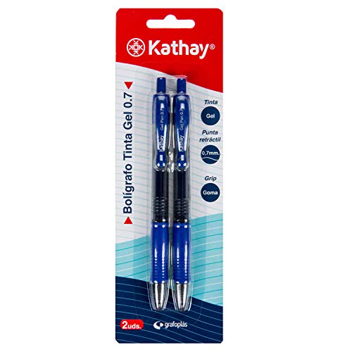 Kathay 86210530. Pack de 2 Bolígrafos de Gel, Color Azul,...