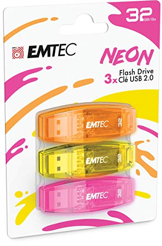 EMTEC - Memoria Flash USB 2.0 C410 de 32 GB, Lectura de 5...