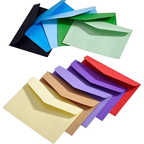 100 Pièces Enveloppes Colorées Mini Enveloppes (4,5 x 3,15...