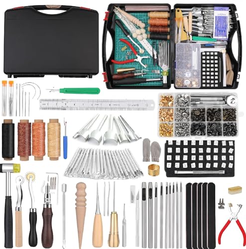 273 piezas de herramientas y accesorios de cuero, juego de...